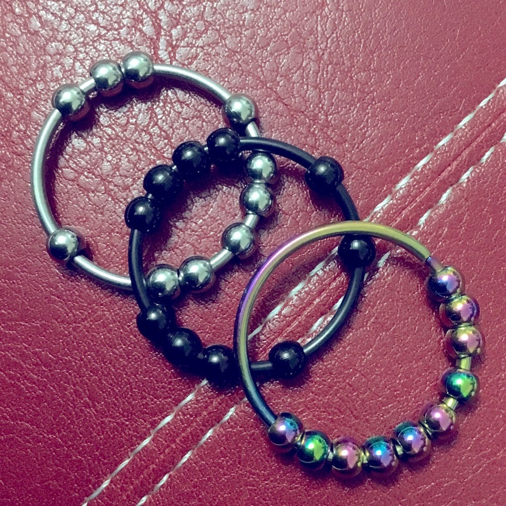 Stainless Steel Fidget Ring Set